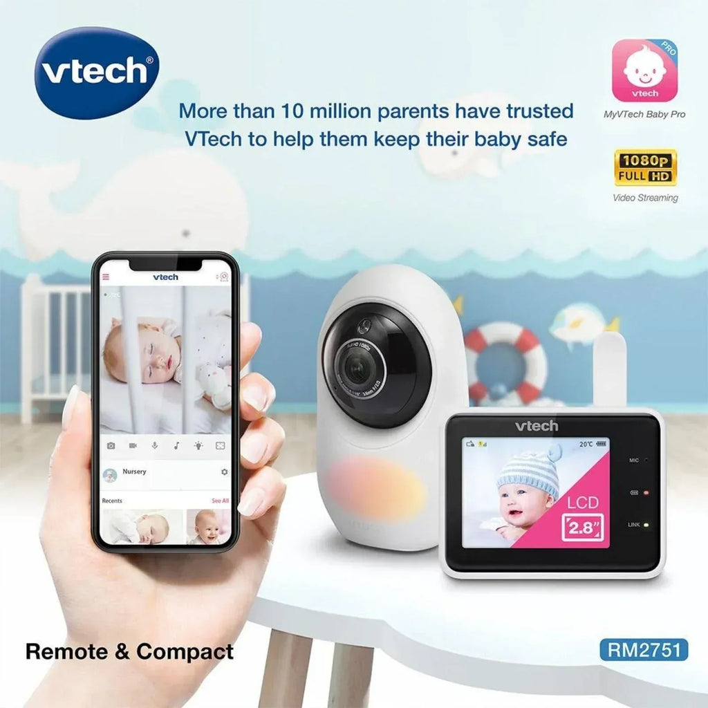 VTech RM2751 2.8" Smart Wi-Fi Baby Monitor - Bobobiy