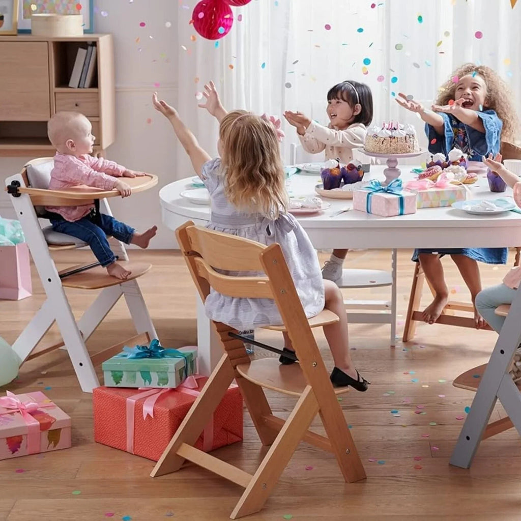 Kinderkraft Enock Wooden Highchair - White