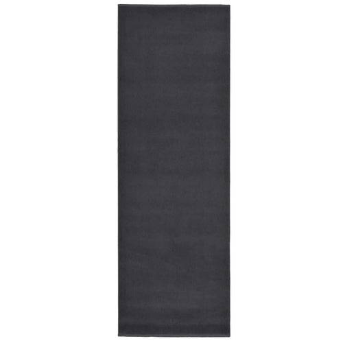 Dark gray solid area rug with flat, even surface