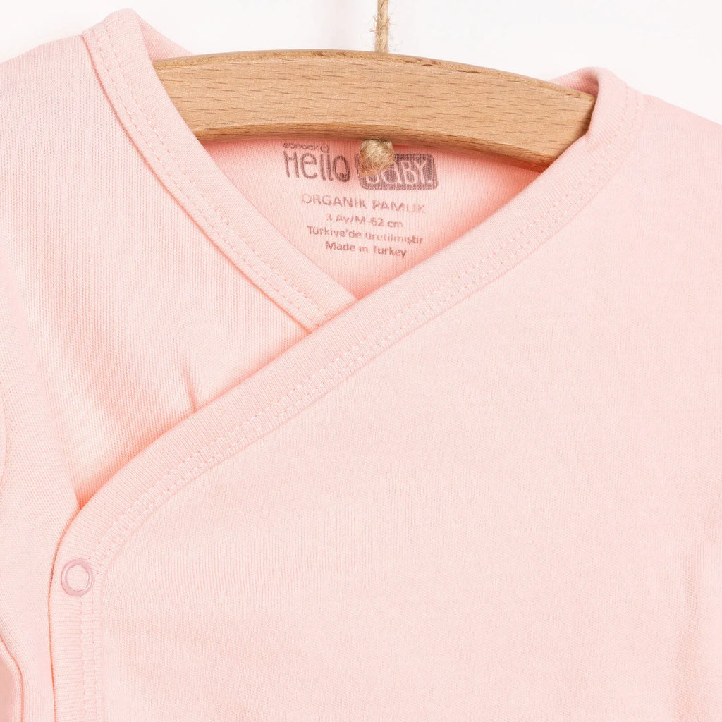HelloBaby Newborn Organic Wrapover Top-Hat - Light Pink