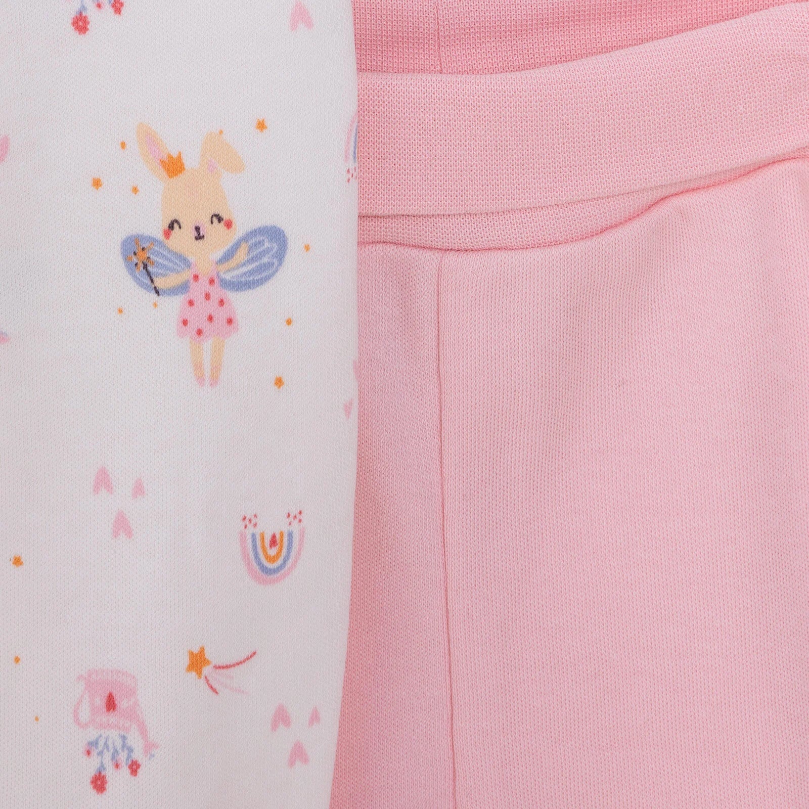 HelloBaby Newborn 2 Pcs Footed Leggings - Pink