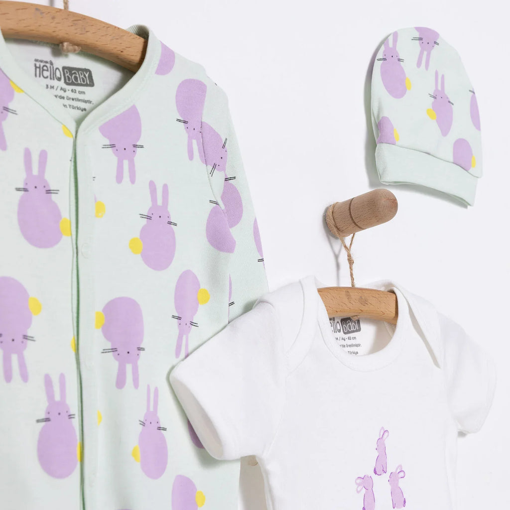 HelloBaby Newborn Baby Cute Elephant Jumpsuit - Ecru