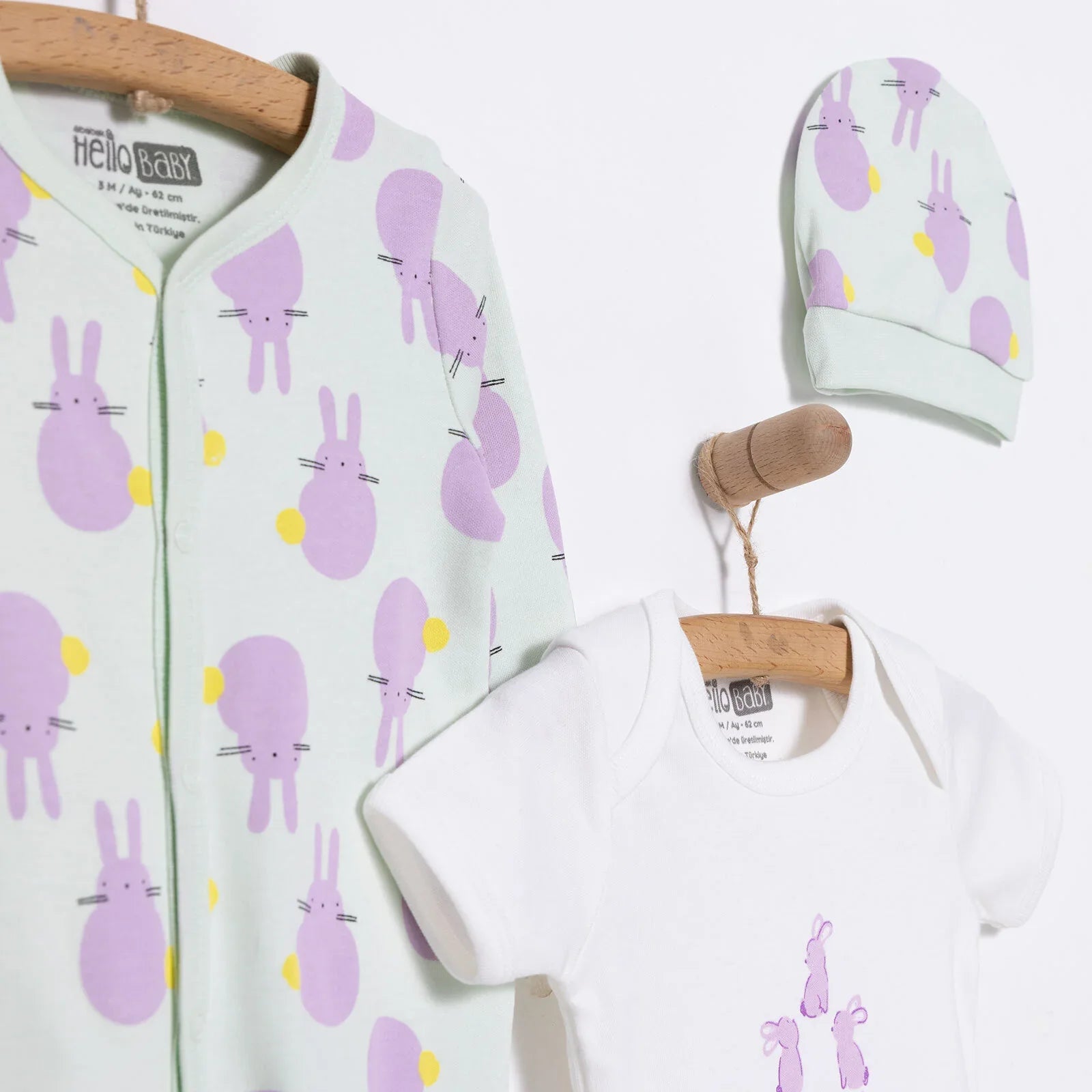 HelloBaby Newborn Baby Cute Elephant Jumpsuit - Ecru