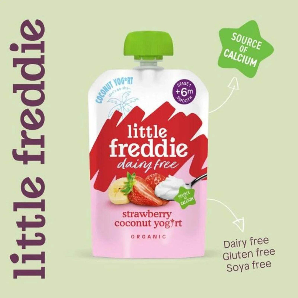 Dairy-free organic strawberry coconut yogurt baby pouch, 6+ months, gluten & soya free