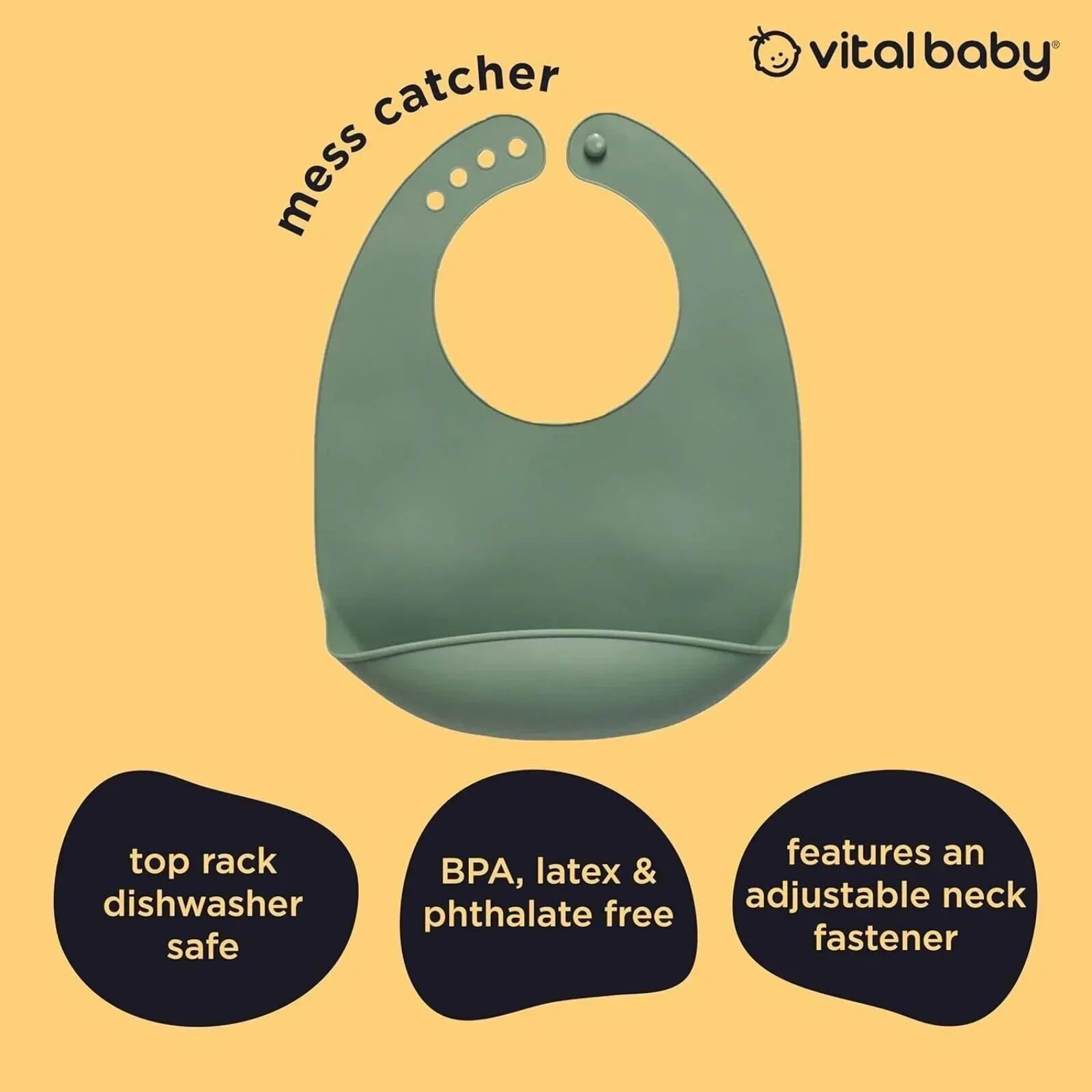 Vital Baby Nourish Mess Catcher - Natural Moss - Bobobiy