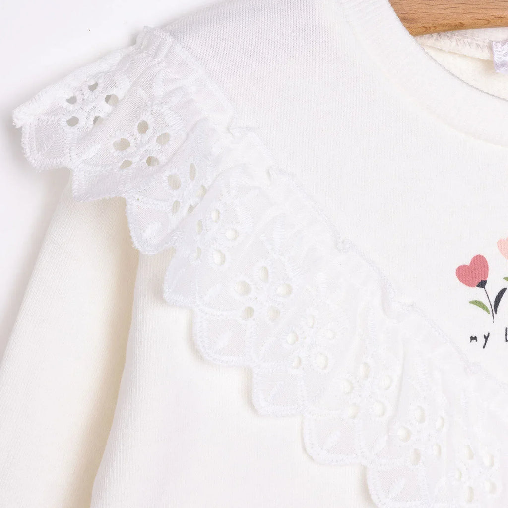 HelloBaby Winter Fairytale Leggings Set - Ecru - Bobobiy