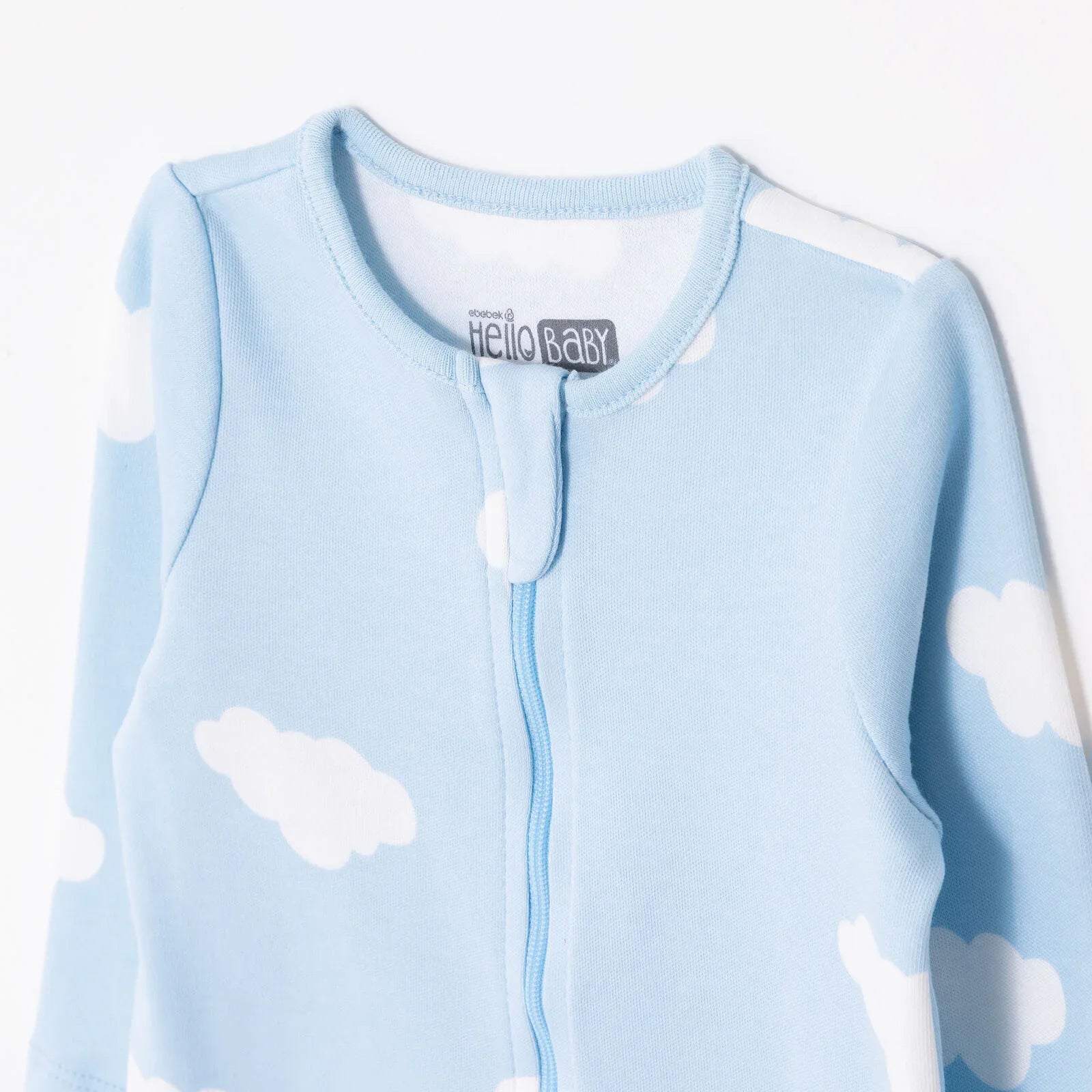 HelloBaby Newborn Footed Jumpsuit - Light Blue