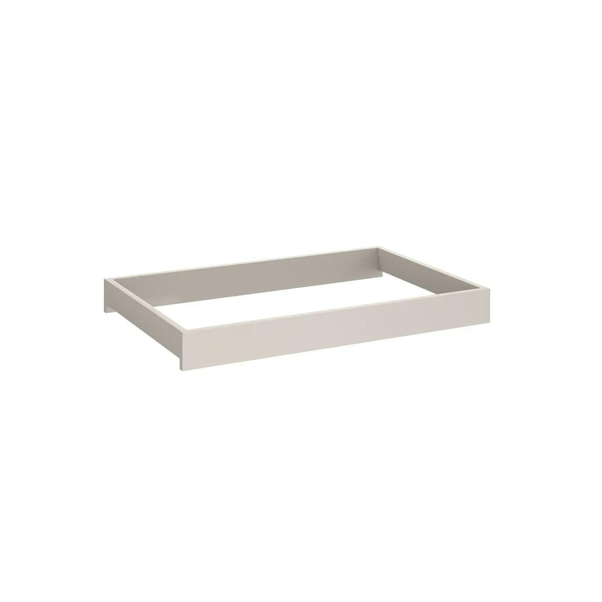 Kids changing dresser tray insert with cashmere beige raised sides