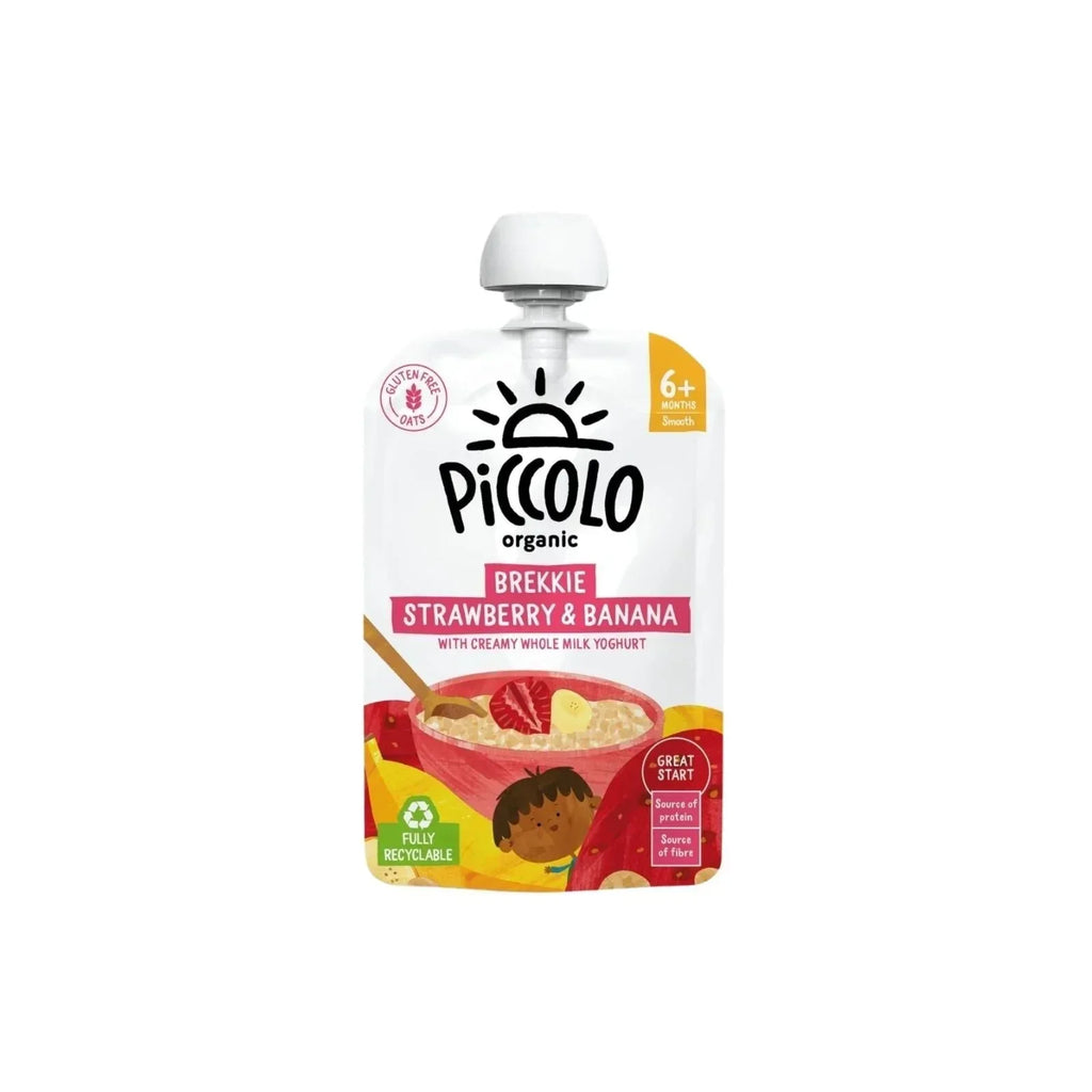Piccolo Organic Brekkie Strawberry & Banana 6+ months 100g - Bobobiy