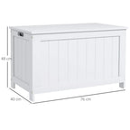 White storage chest trunk with front paneling, shown from front with legs