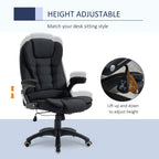 Black ergonomic office chair with padded back, armrests, and height-adjustable swivel base.