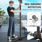 Dark grey cantilever parasol pole and cross base for smooth 360-degree rotation