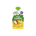 Little Freddie baby food pouch: apples, bananas & oats, yellow pouch with green cap