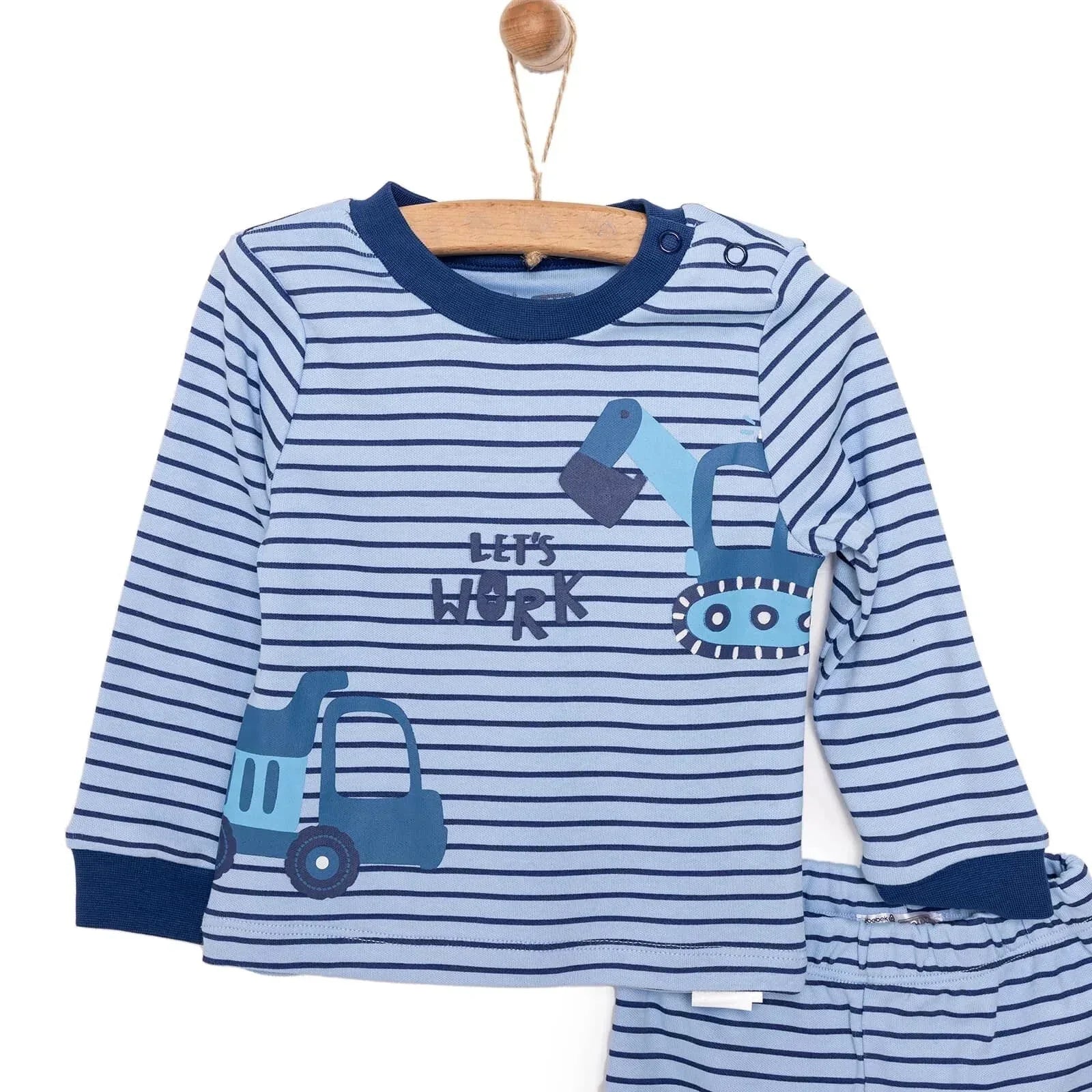 HelloBaby Baby Boy Long Sleeve Pyjamas Set - Dark Blue - Bobobiy