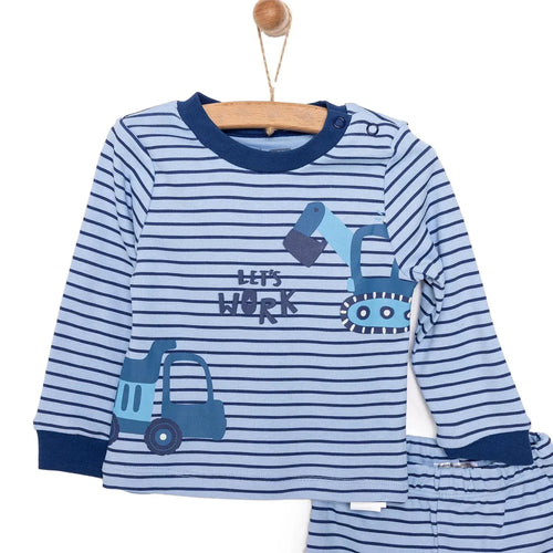 HelloBaby Baby Boy Long Sleeve Pyjamas Set - Dark Blue - Bobobiy