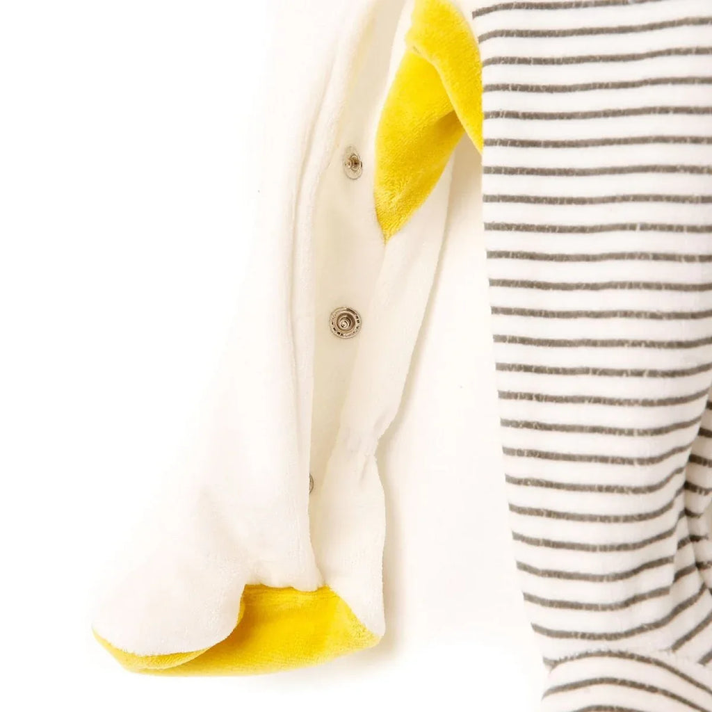 Cassiope Newborn Funny Friend Velvet Footed Jumpsuit - Ecru - Bobobiy