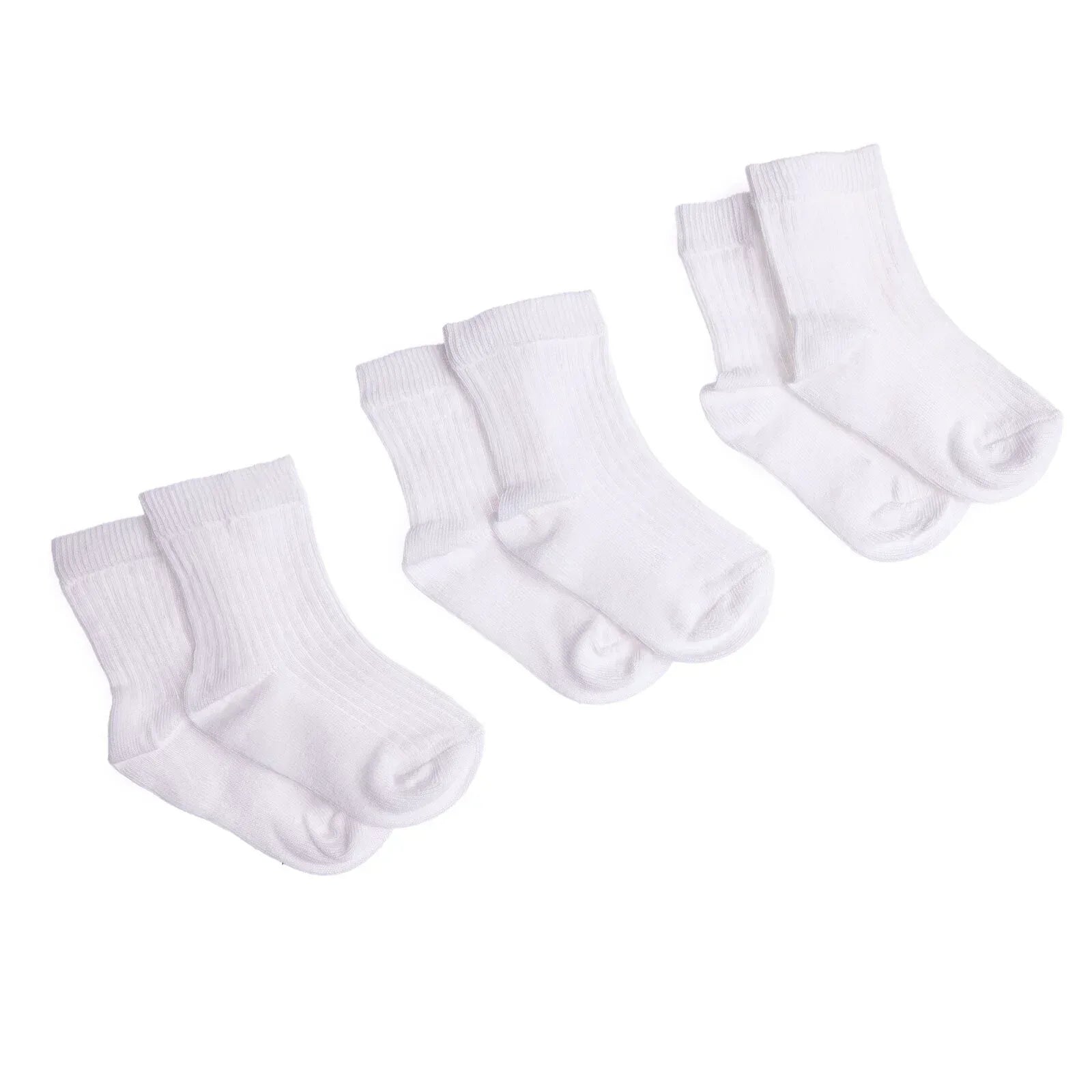 HelloBaby Unisex Baby Socks 3 Pack - White - Bobobiy