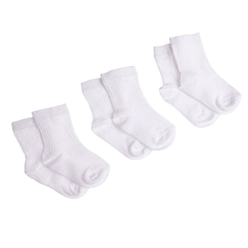 HelloBaby Unisex Baby Socks 3 Pack - White - Bobobiy