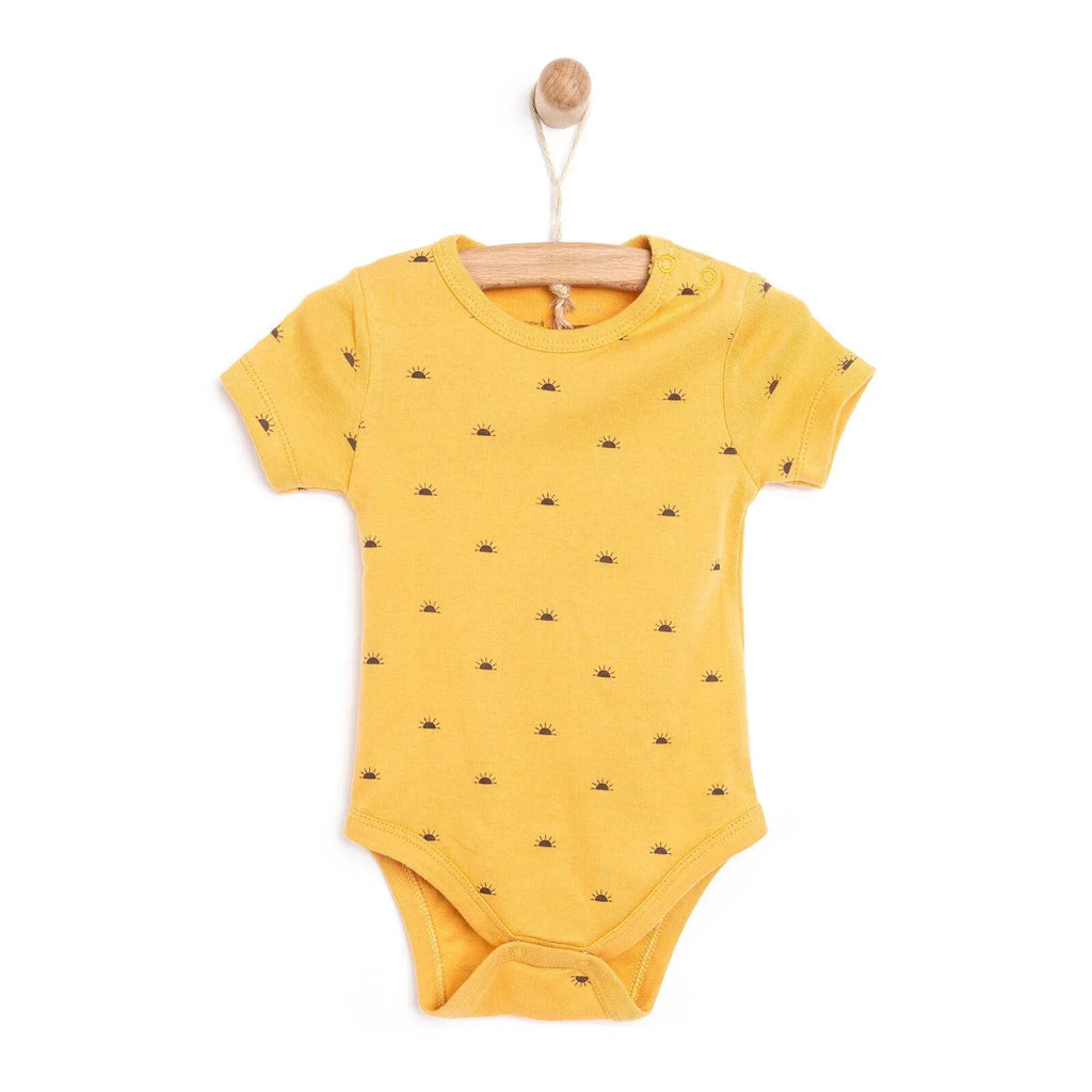HelloBaby Baby Girl Short Sleeve Body - Mustard - Bobobiy