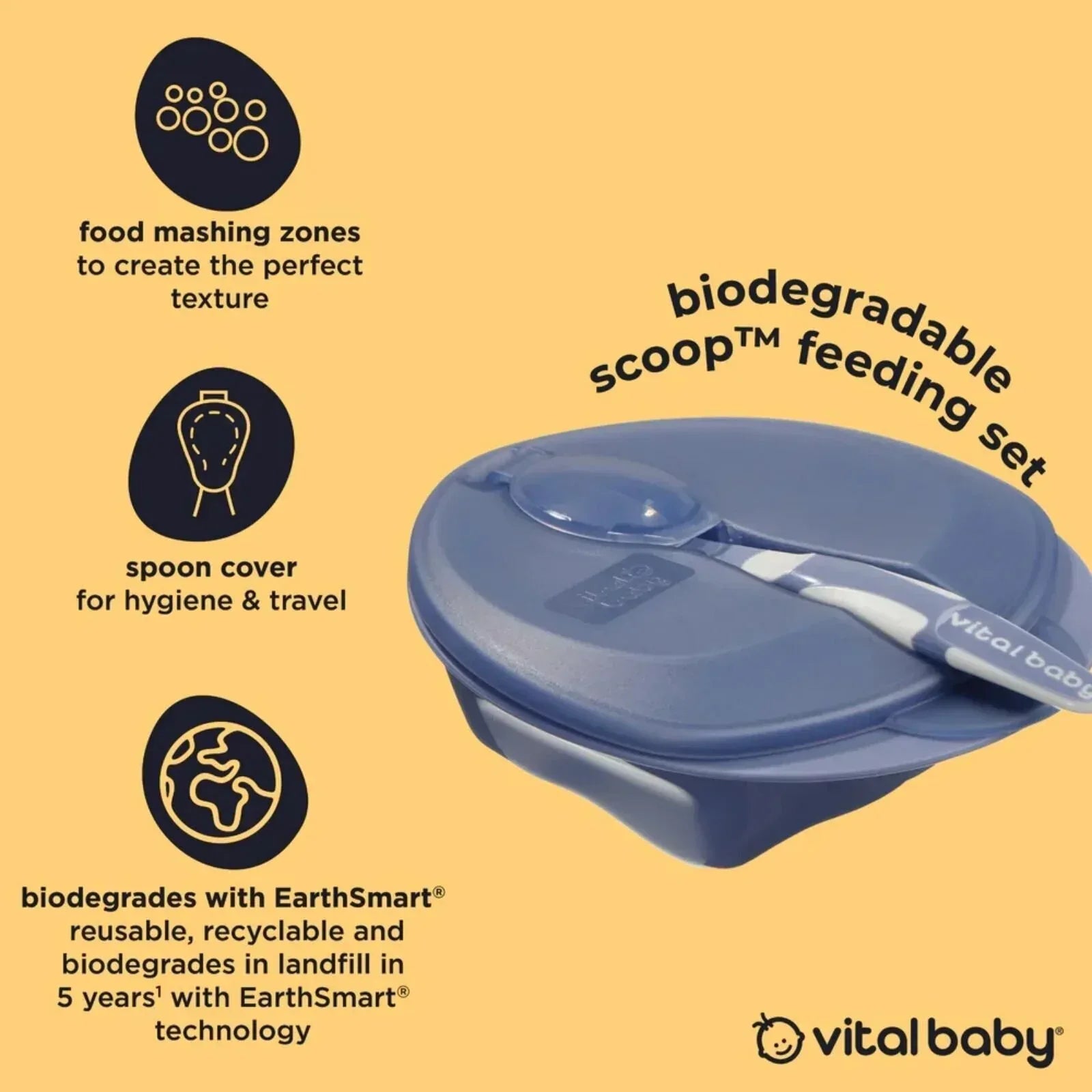 Vital Baby Nourish Scoop Feeding Set 2 pcs - Natural Berry - Bobobiy