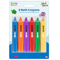 Children's Pack of 6 Colourful Bath Crayons for Bathtime Fun