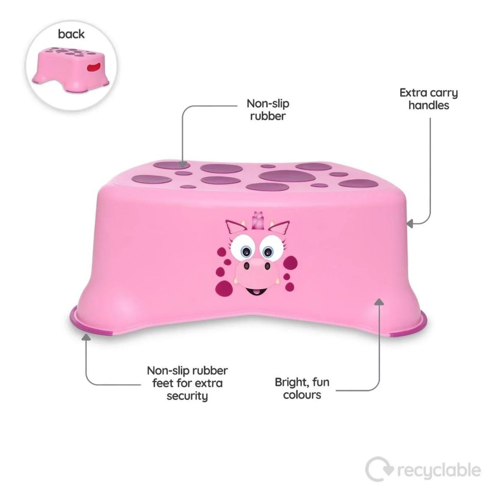 My Carry Potty - My Little Step Stool - Pink Dragon