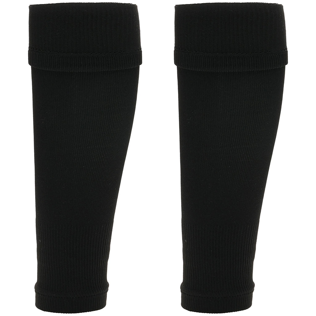 adults-black-football-leg-sleeve-socks-compression-support-fits-over-shin-pads-breathable-secure-for-training-running-by-sock-stack-black-socks-1176950114 - Bobobiy
