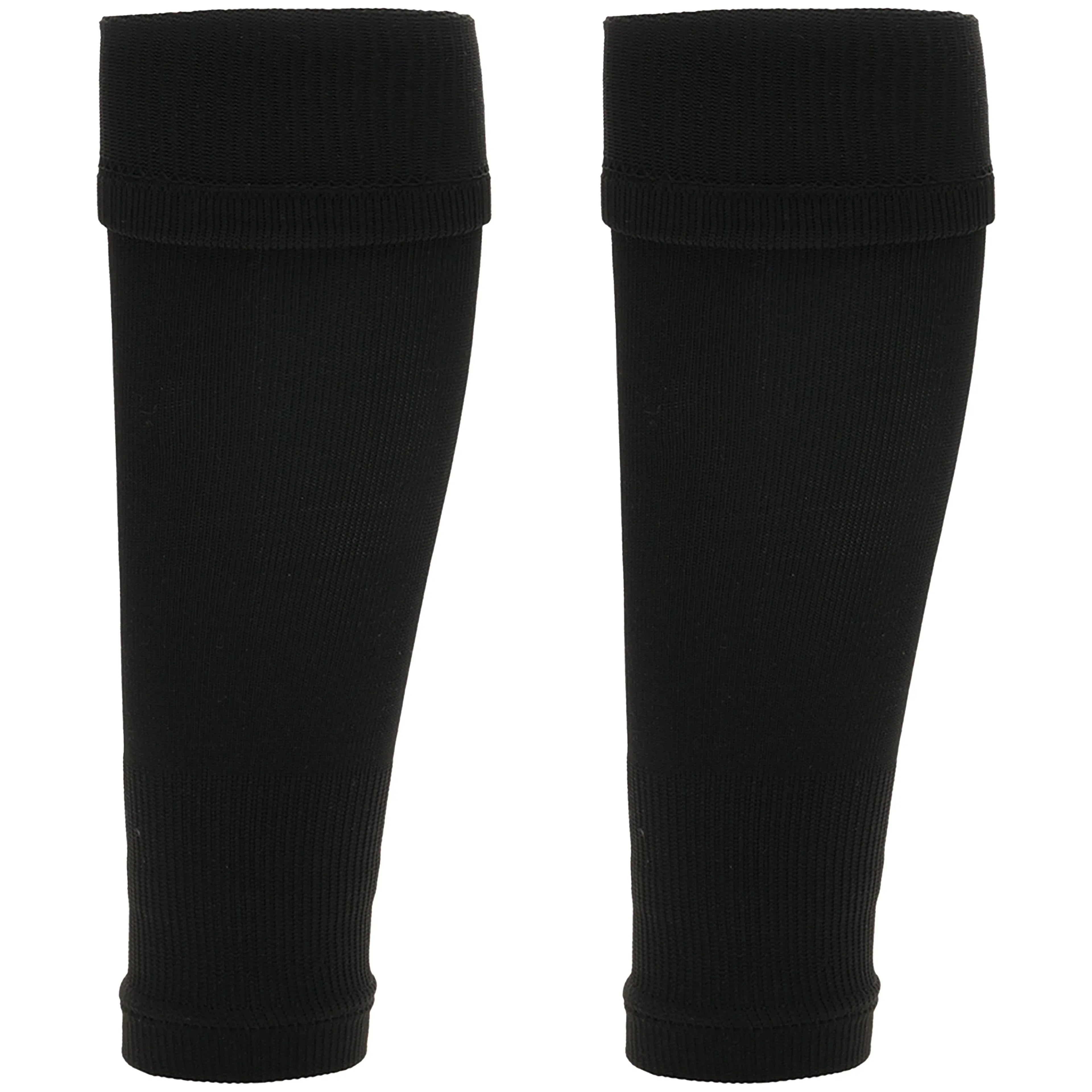 adults-black-football-leg-sleeve-socks-compression-support-fits-over-shin-pads-breathable-secure-for-training-running-by-sock-stack-black-socks-1176950114 - Bobobiy