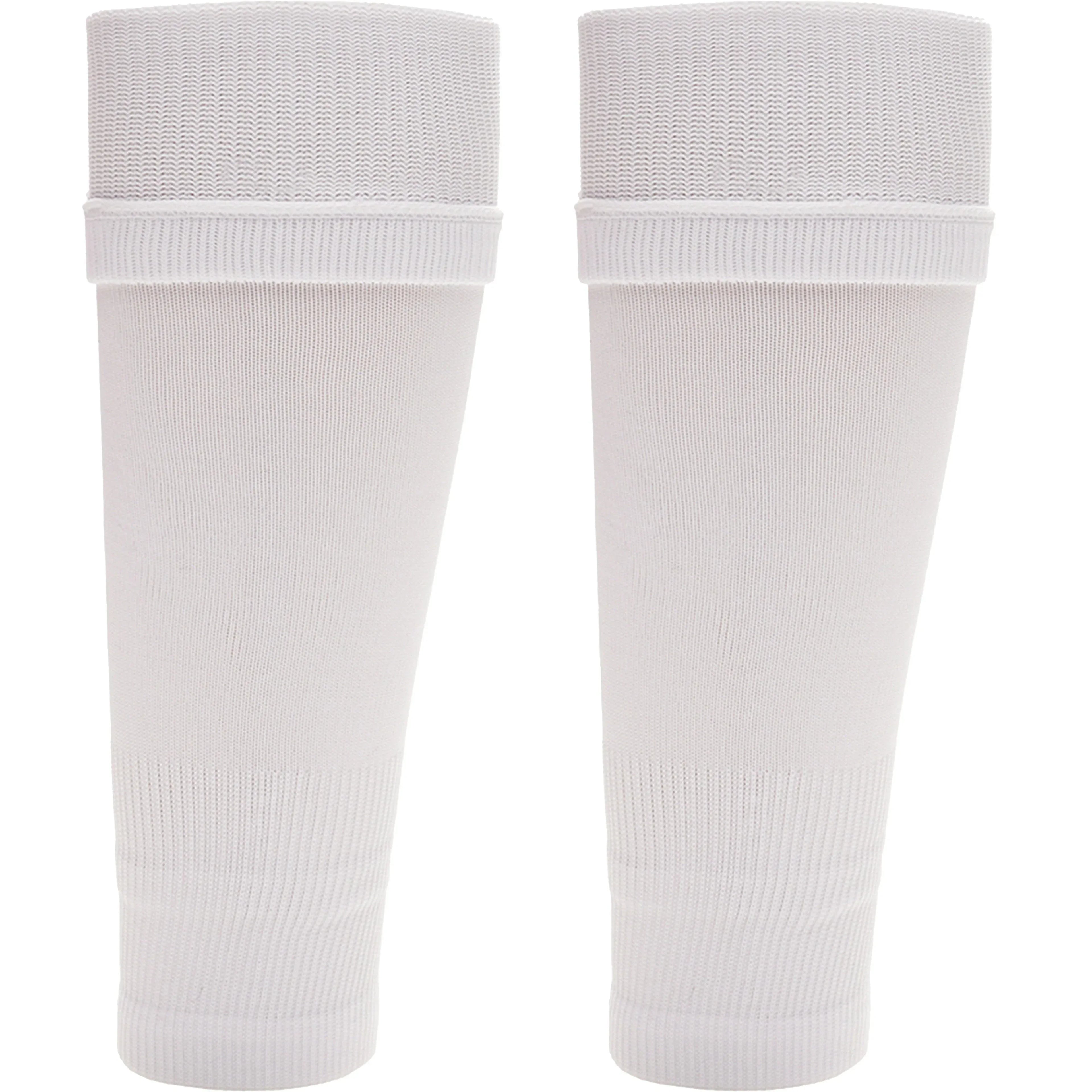 adults-white-football-leg-sleeve-socks-compression-support-fits-over-shin-pads-breathable-secure-for-training-running-by-sock-stack-white-socks-1176950129 - Bobobiy