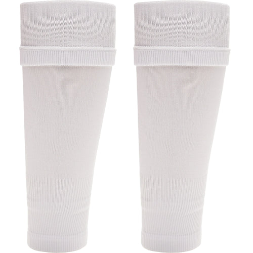 adults-white-football-leg-sleeve-socks-compression-support-fits-over-shin-pads-breathable-secure-for-training-running-by-sock-stack-white-socks-1176950129 - Bobobiy