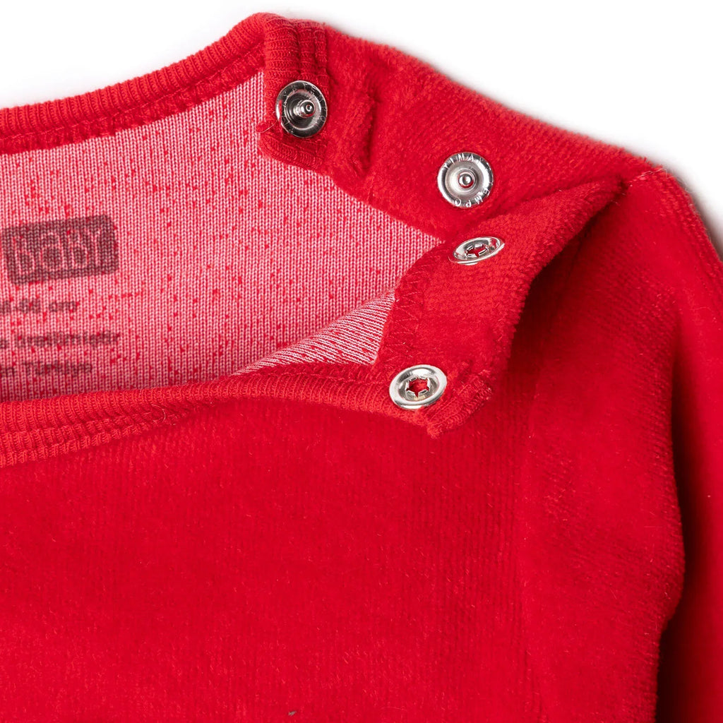 HelloBaby My First Christmas Newborn Unisex Velvet Footed Jumpsuit - Green