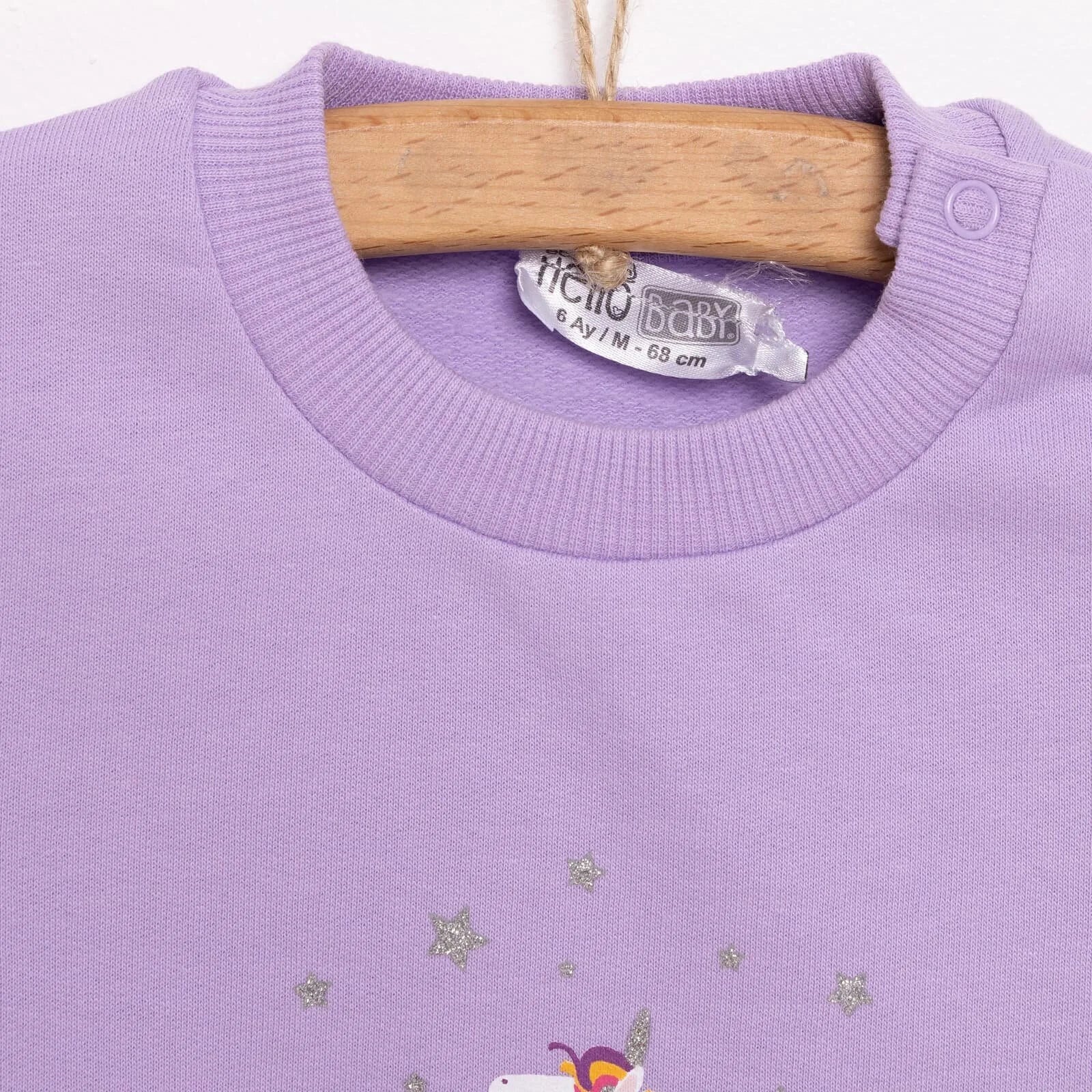 HelloBaby Baby Girl Unicorn Printed Sweatshirt - Purple