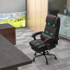 Brown PU leather massage office chair with visible back and seat massage nodes