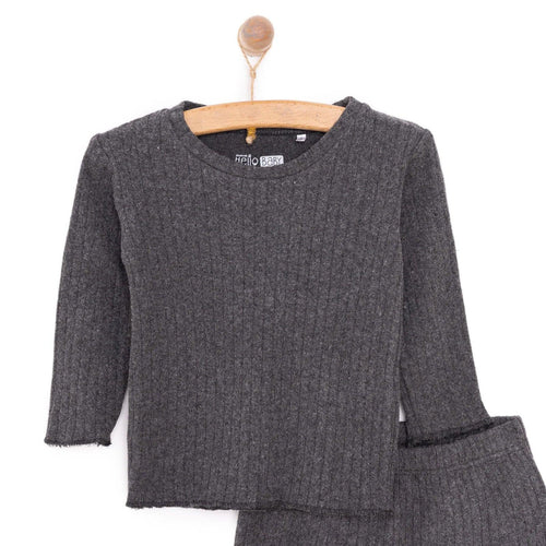 HelloBaby Baby Boy Long Sleeve Pyjamas Set - Dark Grey - Bobobiy