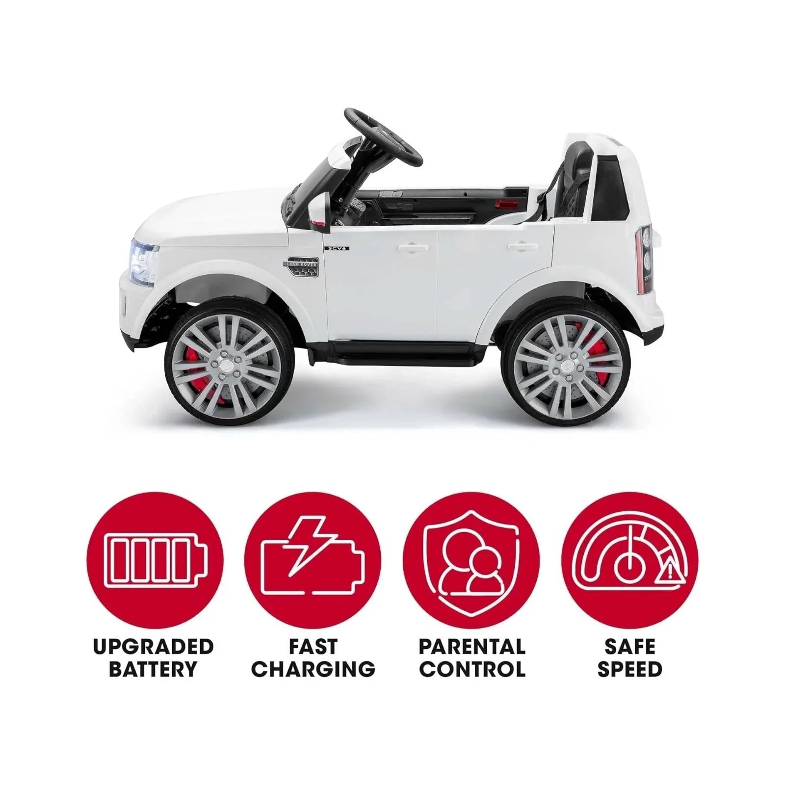 Xootz Landrover Discovery 12V Ride On Lithium - White