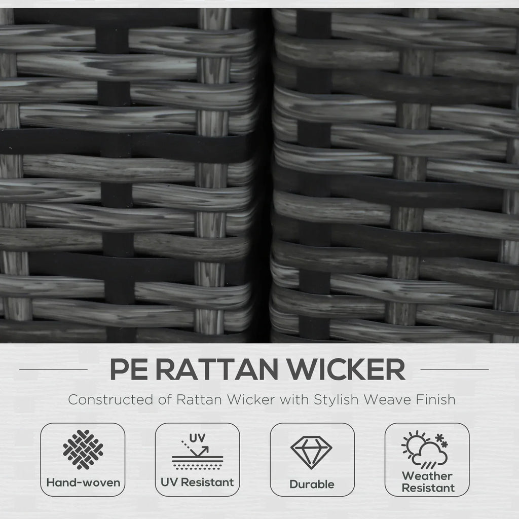 8 Piece Rattan Corner Sofa Set with Wide & Deep Seat, Assembled Aluminium PE Rattan Garden Furniture Set with Thick Cushions and Glass Top Table for Outdoor, Conservatory, Grey - Bobobiy