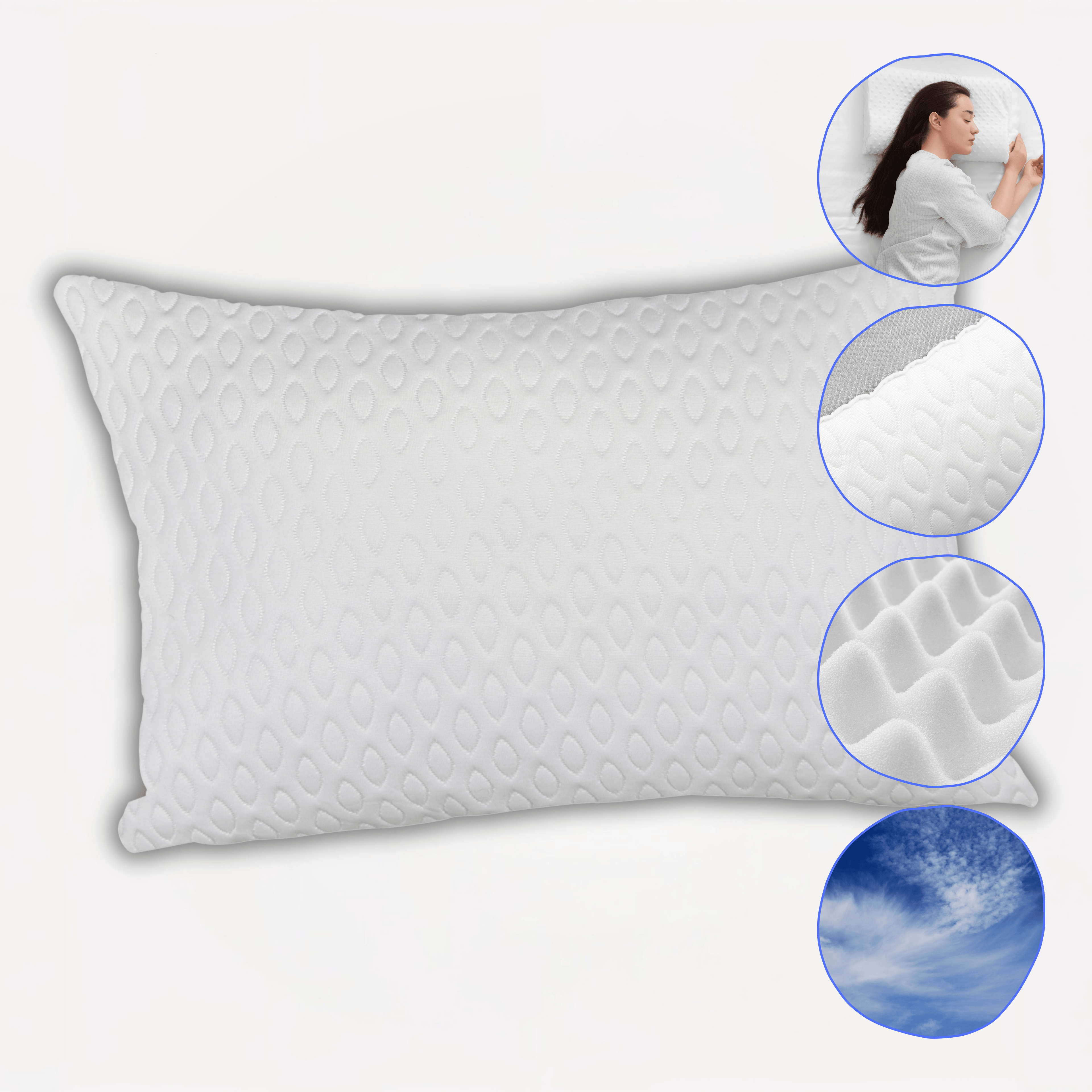 Air Flow Unique Luxury Hotel Quality Pillow Premium Fibre Filling for Superior Comfort and Support