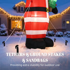 Inflatable Santa lower body with black base and included tethers and ground stakes