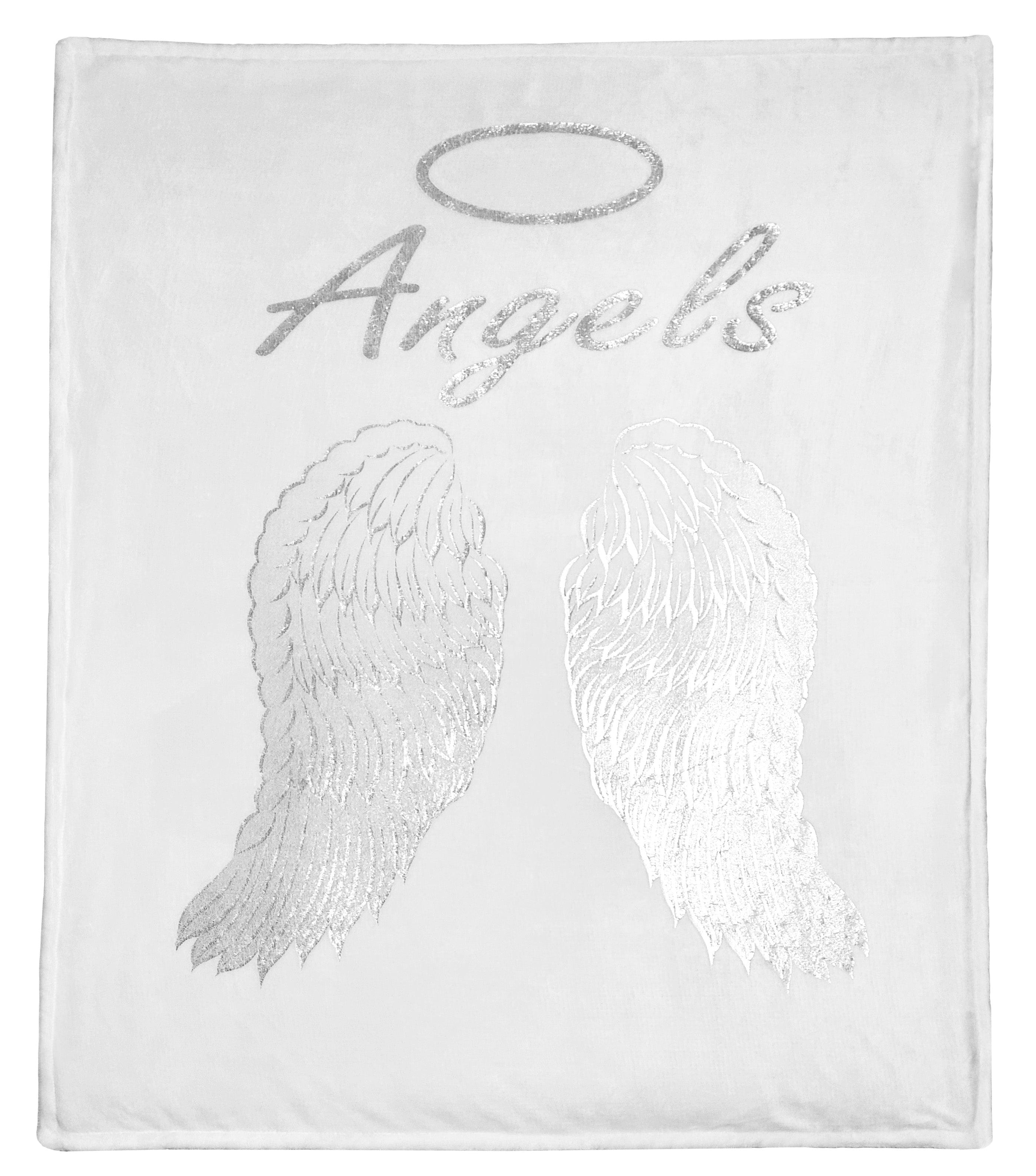 Angel Wings Luxurious Teddy Fleece Duvet Set Super Soft Faux Fur Bedding Pillow Cases Bed Throw Cushion in Pink White Grey