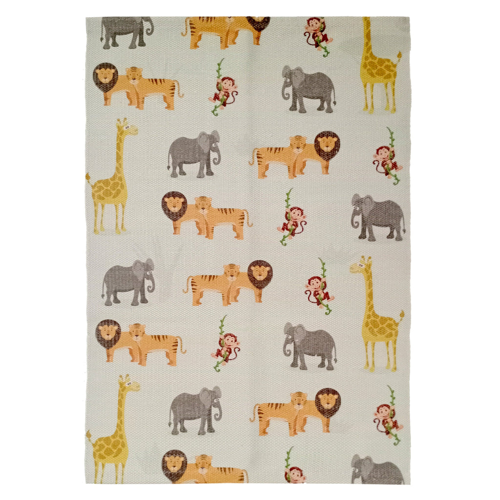 Animal Printed Rug Safari Modern Non-Slip Soft Durable Floor Rug for Living Room Bedroom Hallway & Office