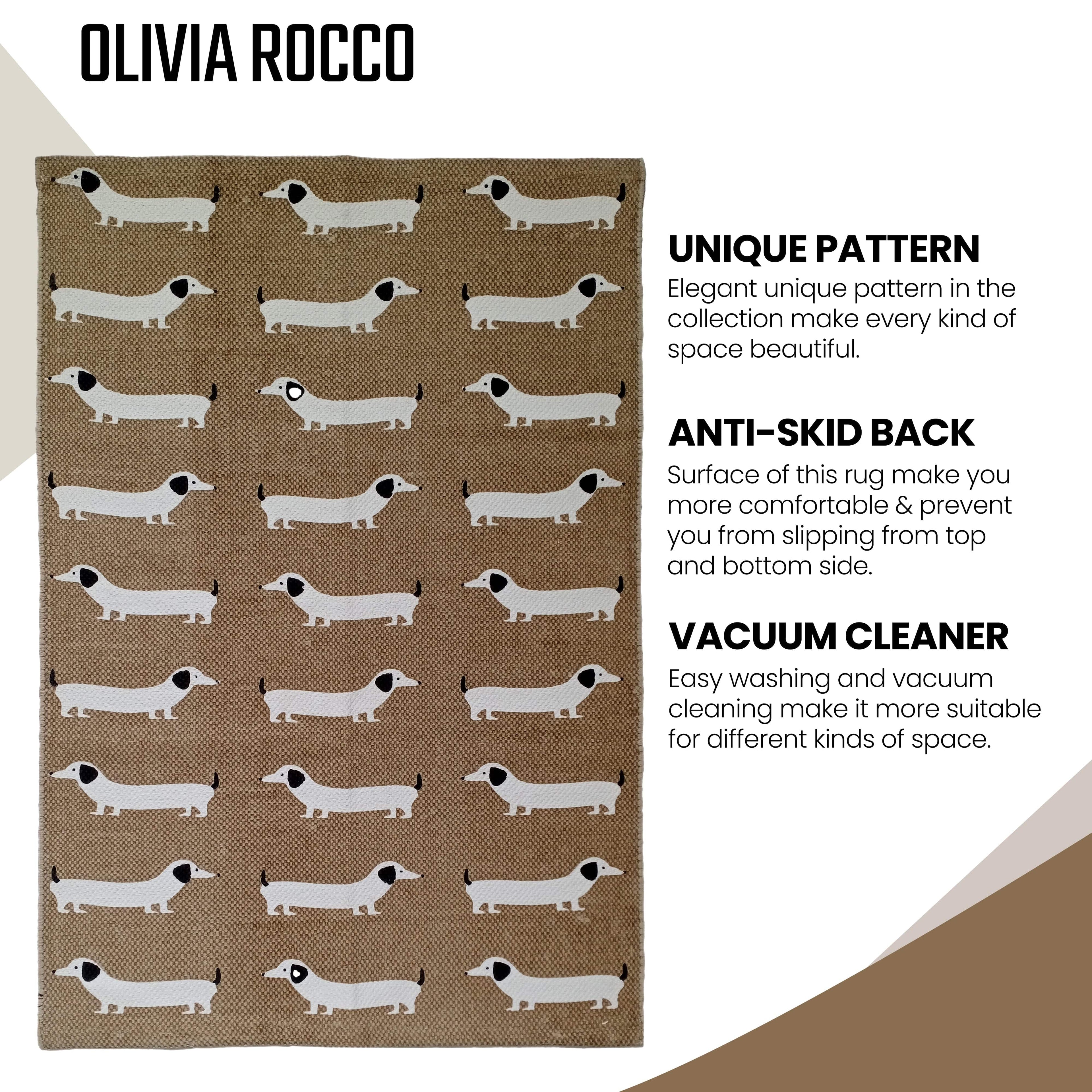 Animal Printed Rug Sausage Dog Modern Non-Slip Soft Durable Floor Rug for Living Room Bedroom Hallway & Office