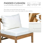 Padded outdoor sofa seat cushion in white with zipper and washable cover