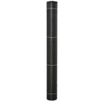 Black weed control membrane roll with green guide bands, nonwoven fabric