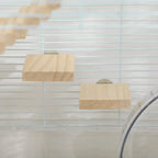 Wooden ramp platform pieces for a hamster cage