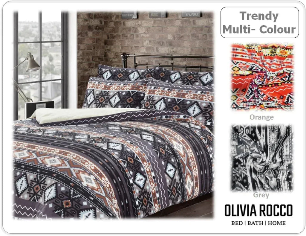 aztec-print-teddy-fleece-duvet-set-with-reversible-sherpa-fur-luxurious-winter-comfort-in-single-double-king-sizes-by-olivia-rocco-duvet-cover-948733652 - Bobobiy