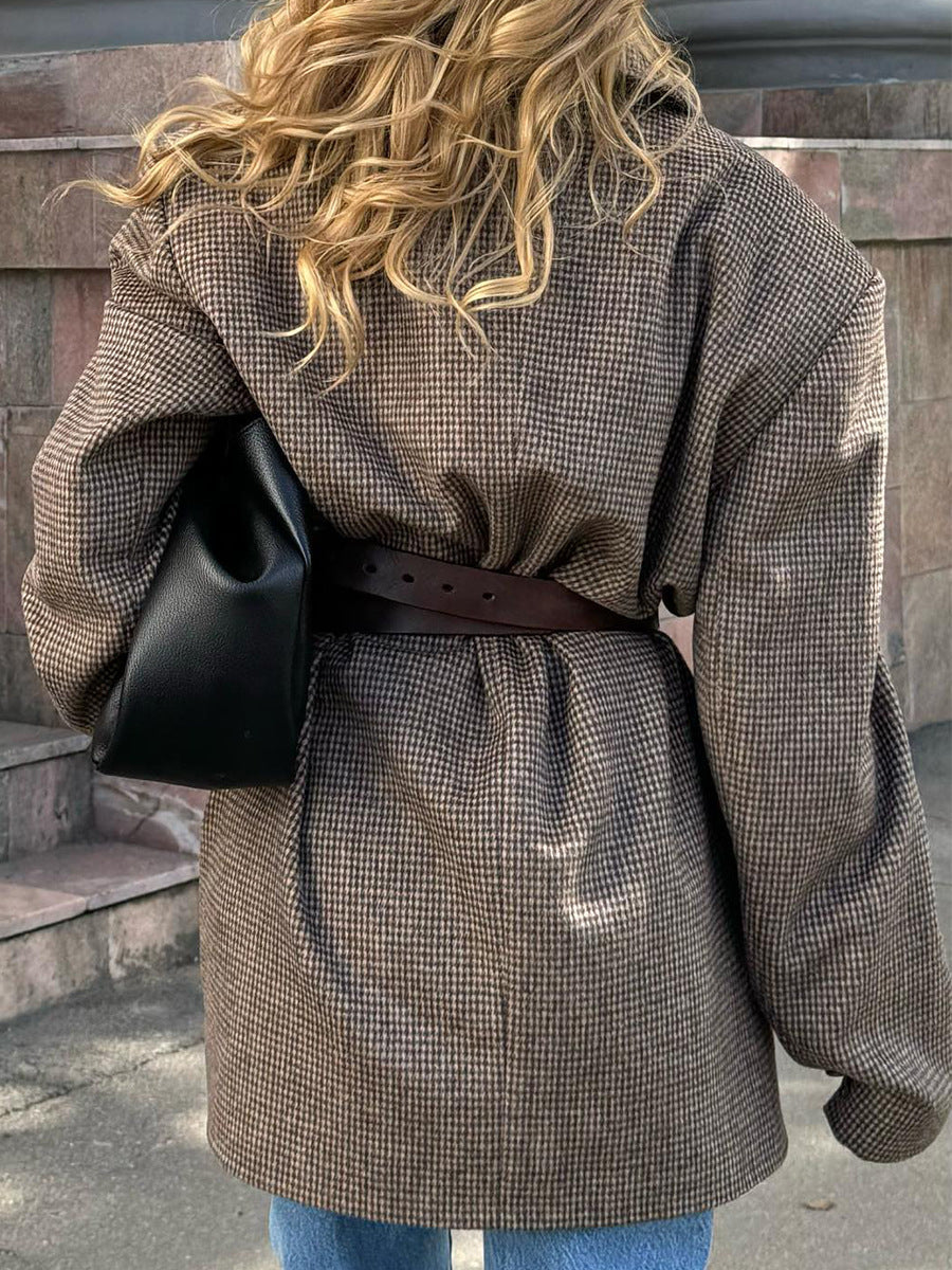 Mid-Length Double-Breasted British-Style Wool Coat