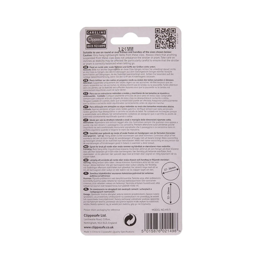 Clippasafe Large Pram & Stroller Bag Clips 2 pcs