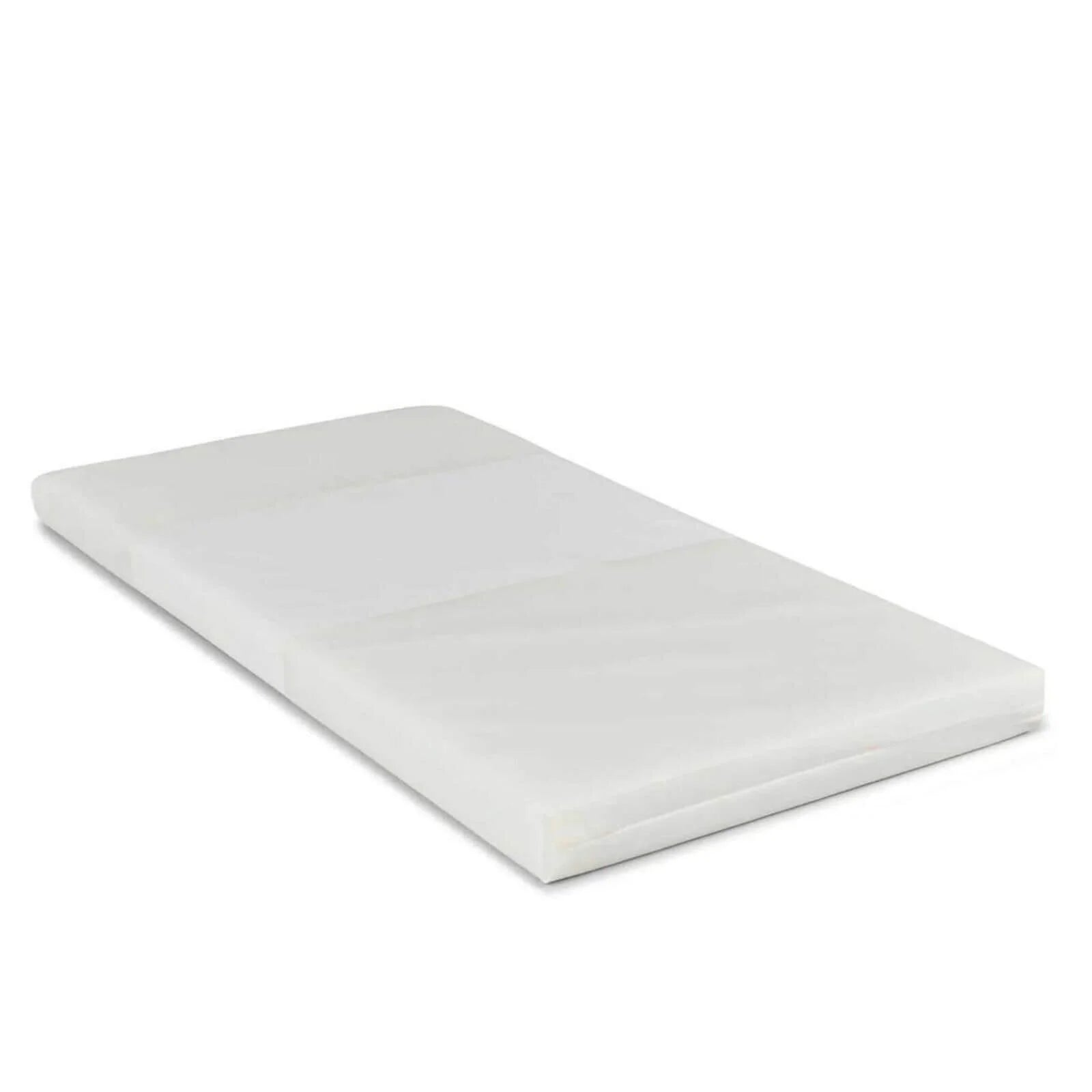 White fibre mattress pad with smooth, flat top surface