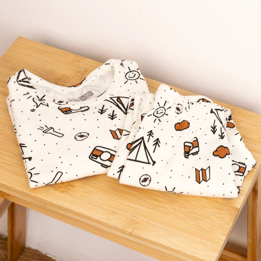 HelloBaby  Baby Boy Long Sleeve Pyjamas - Ecru