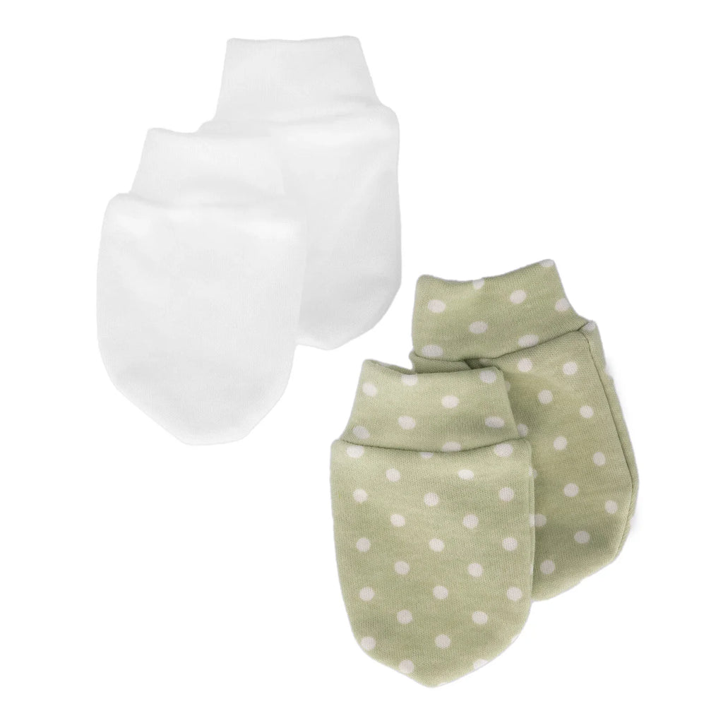 HelloBaby Newborn Mittens - Green Printed
